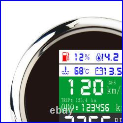 85mm /3.35Multifunction Gauge Car Boat GPS Odometer Speedometer Tacho Oil Temp