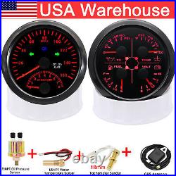 85mm GPS Speedometer 160MPH withtacho&85mm Fuel Temp Oil Pressure Volt With Sensor