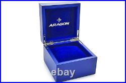 ARAGON Watch Automatic Mens Gauge 50mm Blue Dial Stainless Bracelet A324BLU