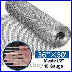 Amagabeli 36inch x 50ft SS304 Stainless Steel Welded Wire Mesh 1/2 inch Square H