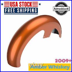 Amber Whiskey 21 Reveal Wrapper Hugger Front Fender For 09+ Harley Touring FLH