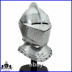 Armor Helmet English Close Helm 18 Gauge Medieval Knight Halloween Costume