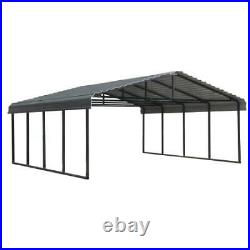 Arrow 20' x 20' 29-Gauge Metal Carport with Steel Roof Panels, 20' x 20', Cha