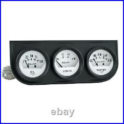AutoMeter 2324 Autogage White Oil/Volt/Water Black Steel Console