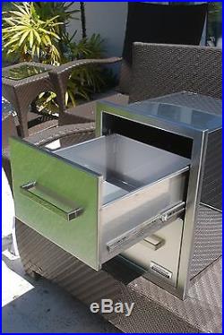 BBQ 304 STAINLESS STEEL 16 gauge DOUBLE DRAWER OUTDOOR KITCHEN BEST QUALITY