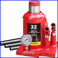 BIG RED 32 Ton Torin Heavy Duty Professional Double Piston Car Bottle Jack, Red