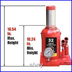 BIG RED 32 Ton Torin Heavy Duty Professional Double Piston Car Bottle Jack, Red