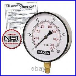 Baker 421AVND-160 Pressure Gauge, 0 to 160 psi