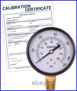 Baker LVBNA-160P Pressure Gauge, 0 to 160 psi