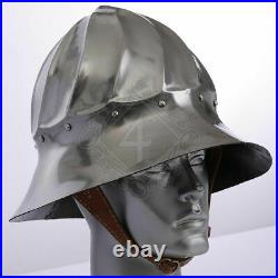 Best Quality 18 gauge Steel Medieval Knight Burgundian Kettle Hat Helmet