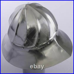 Best Quality 18 gauge Steel Medieval Knight Burgundian Kettle Hat Helmet