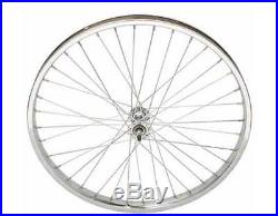 Bicycle 24 x 2.125 Steel Front Wheel 12 Gauge Spokes All Chrome Bike Trike