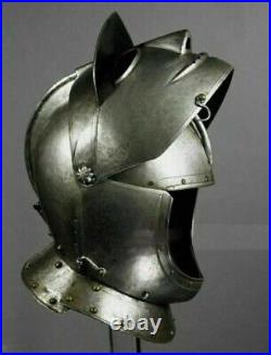 Black Antique Full Face Helmet Battle Ready 18 Gauge steel helmet