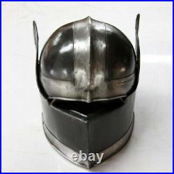 Blackened 18 Gauge Steel Medieval Dark knight Sallet Helmet Costume Armor SCA