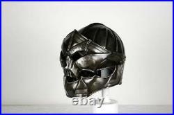 Blackened 18 Gauge Steel Medieval Demonic Face Deathknight Helmet