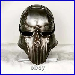 Blackened 18 Gauge Steel Medieval Demonic Face Vader Sallet Helmet Halloween