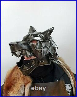 Blackened 18 Gauge Steel Medieval Great Wolf Helmet II SCALARP/COSPLAY Halloween