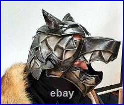 Blackened 18 Gauge Steel Medieval Great Wolf Helmet II SCALARPCOSPLAY Halloween