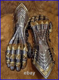 Brass Gothic Gauntlets Gothic Armored Medieval Polished Knights Gauntlets Go