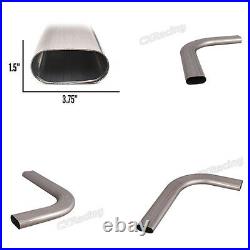 CXRacing 3 Oval 90 Degree 304 Stainless Steel Pipe 16 Gauge Mandrel Bend