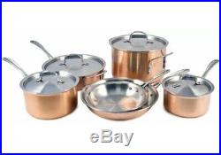 Calphalon Cookware Set Tri-Ply 10-Piece Copper Heavy Gauge Stainless Steel New