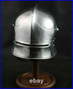 Christmas 18 Gauge Steel Medieval German Sallet Helmet with Stand