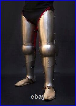 Churburg Style Leg Set Medieval Leg Costume 18 Gauge Steel Halloween Costume Gif