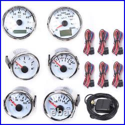 Classic 6 Gauge Set Electronic Speedometer GPS Set 6 stainless steel plate