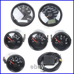 Classic 6 Gauge set Speedo, Tacho, Oil, Temp, Fuel, Volt, Black for Truck Boat USA