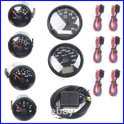 Classic 6 Gauge set Speedo, Tacho, Oil, Temp, Fuel, Volt, Black for Truck Boat USA