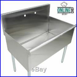 Commercial Sink 16-Gauge Steel 36 x 24 x 14 Bowl without Drainboard Regency