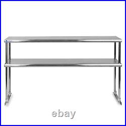 Commercial Stainless Steel Kitchen Prep Table with Double Overshelf- 30 x 60