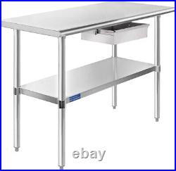 Commercial Stainless Steel Metal Work Table with Drawer