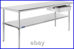 Commercial Stainless Steel Metal Work Table with Drawer