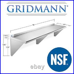 Commercial Stainless Steel Restaurant Kitchen Shelf Wall Shelving 18 x 72