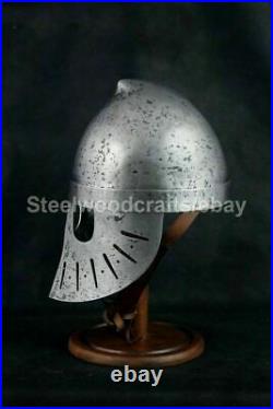 Custom SCA HMB 16 Gauge Steel Medieval Norman Nasal Helmet Viking Helmet TL