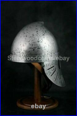 Custom SCA HMB 16 Gauge Steel Medieval Norman Nasal Helmet Viking Helmet TL