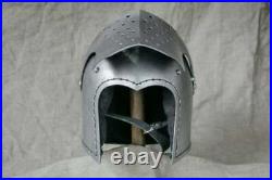 Custom SCA HNB 14 Gauge Steel Medieval Combat Bascinet Helmet Griffon