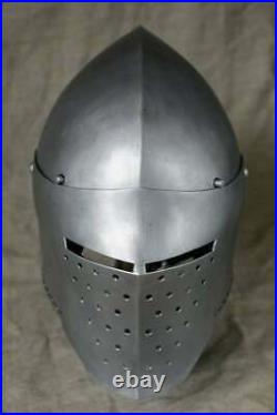 Custom SCA HNB 14 Gauge Steel Medieval Combat Bascinet Helmet Griffon