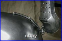 Custom SCA HNB 14 Gauge Steel Medieval Combat Italian Bascinet Longface Helmet