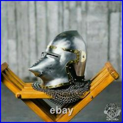 Custom SCA HNB 14 Gauge Steel Medieval Combat bascinet Hounskull Helmet