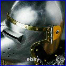 Custom SCA HNB 14 Gauge Steel Medieval Combat bascinet Hounskull Helmet