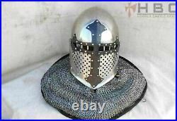 Custom SCA HNB 14 Gauge Steel Medieval Sugar loaf Helmet Blackened