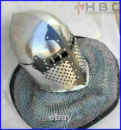 Custom SCA HNB 14 Gauge Steel Medieval Sugar loaf Helmet Blackened