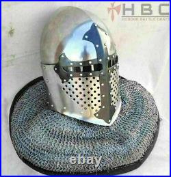 Custom SCA HNB 14 Gauge Steel Medieval Sugar loaf Helmet Blackened