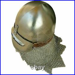 Custom SCA HNB 16 Gauge Steel Medieval Tournament Bascinet Helmet W Avaintail