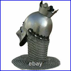 Custom SCA HNB 16 Gauge Steel Medieval Tournament Bascinet Helmet W Avaintail Y