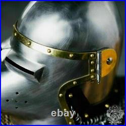 Custom SCA HNB 18 Gauge Steel Medieval Combat bascinet Hounskull Helmet