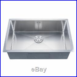 Deep Stainless Steel Single Bowl 18 Gauge Undermount Kitchen Sink 28 x 18 x 9