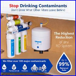 Deionization Reverse Osmosis Water Filtration System RO DI with Gauge 100 GPD